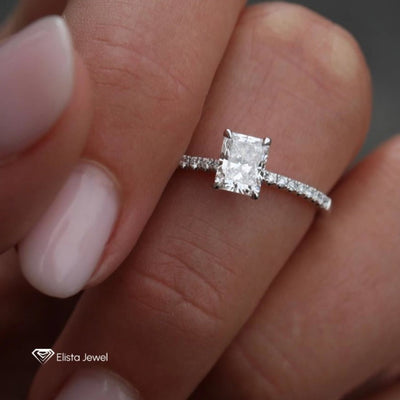 Radiant Cut Accent Engagement Ring