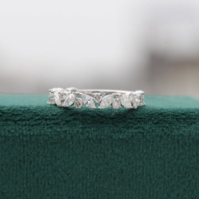Marquise And Round Cut Wedding Band