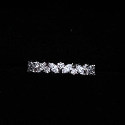 Marquise And Round Cut Wedding Band
