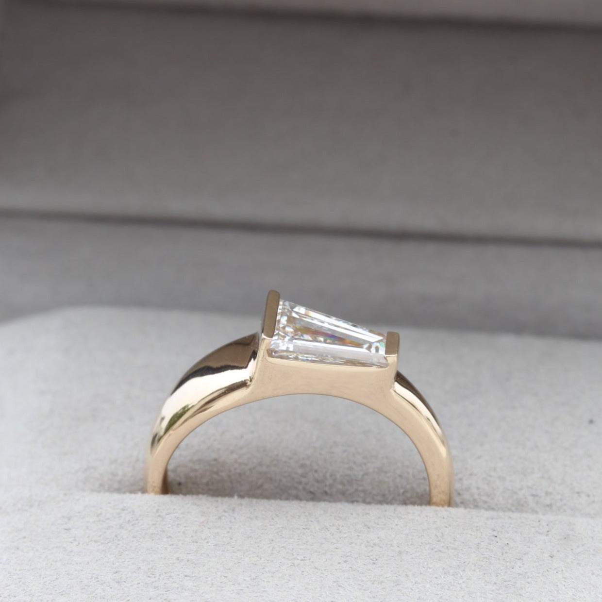 Custom Made Tapered Baguette Diamond Solitaire Engagement Ring