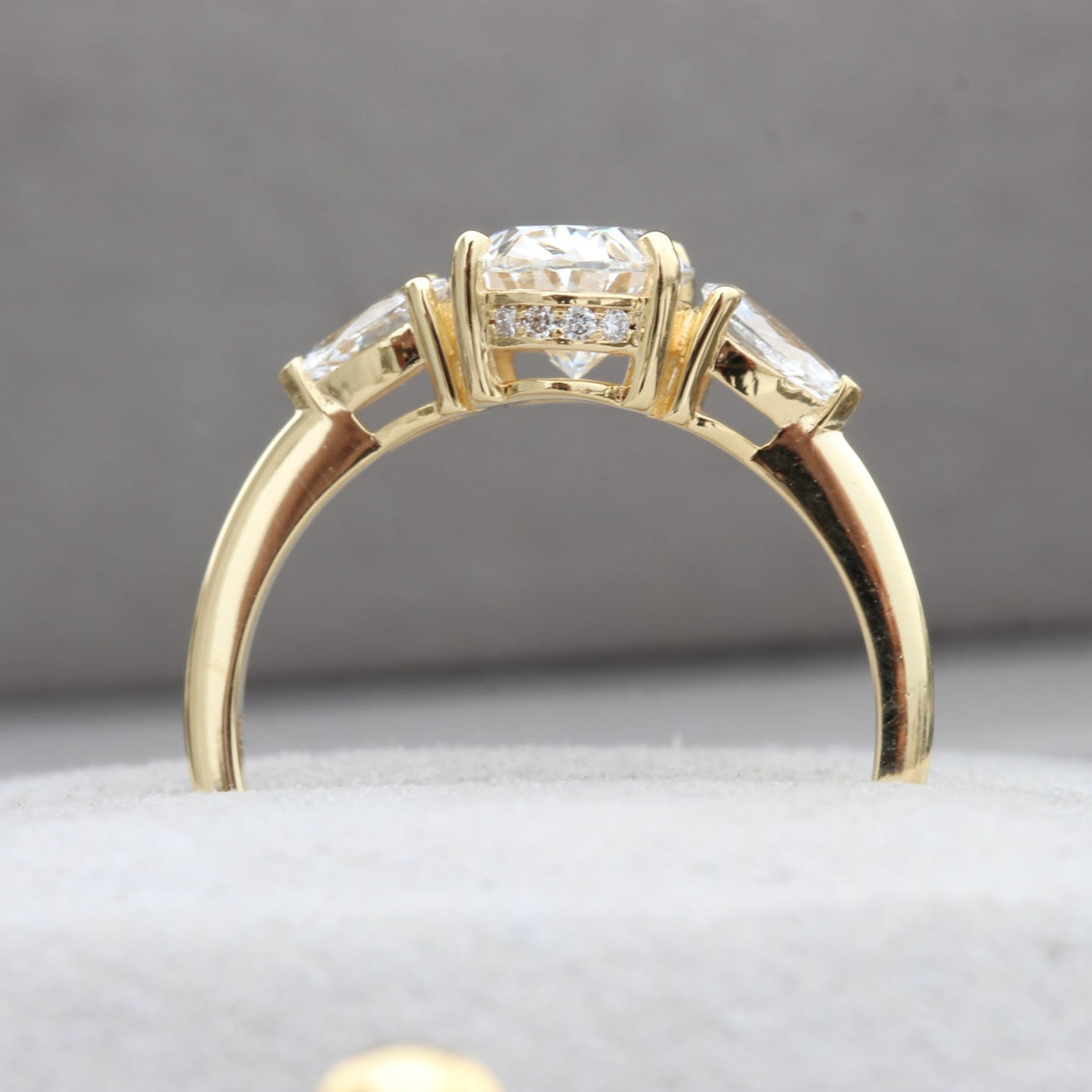 Oval Cut Three Stone Wedding Ring