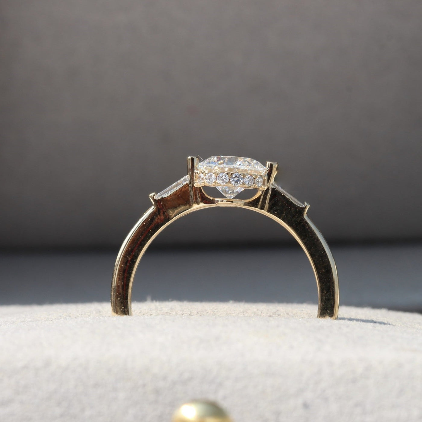 Round Cut Three Stone Engagement Ring
