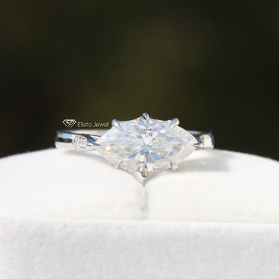 East West Marquise Cut Solitaire Ring