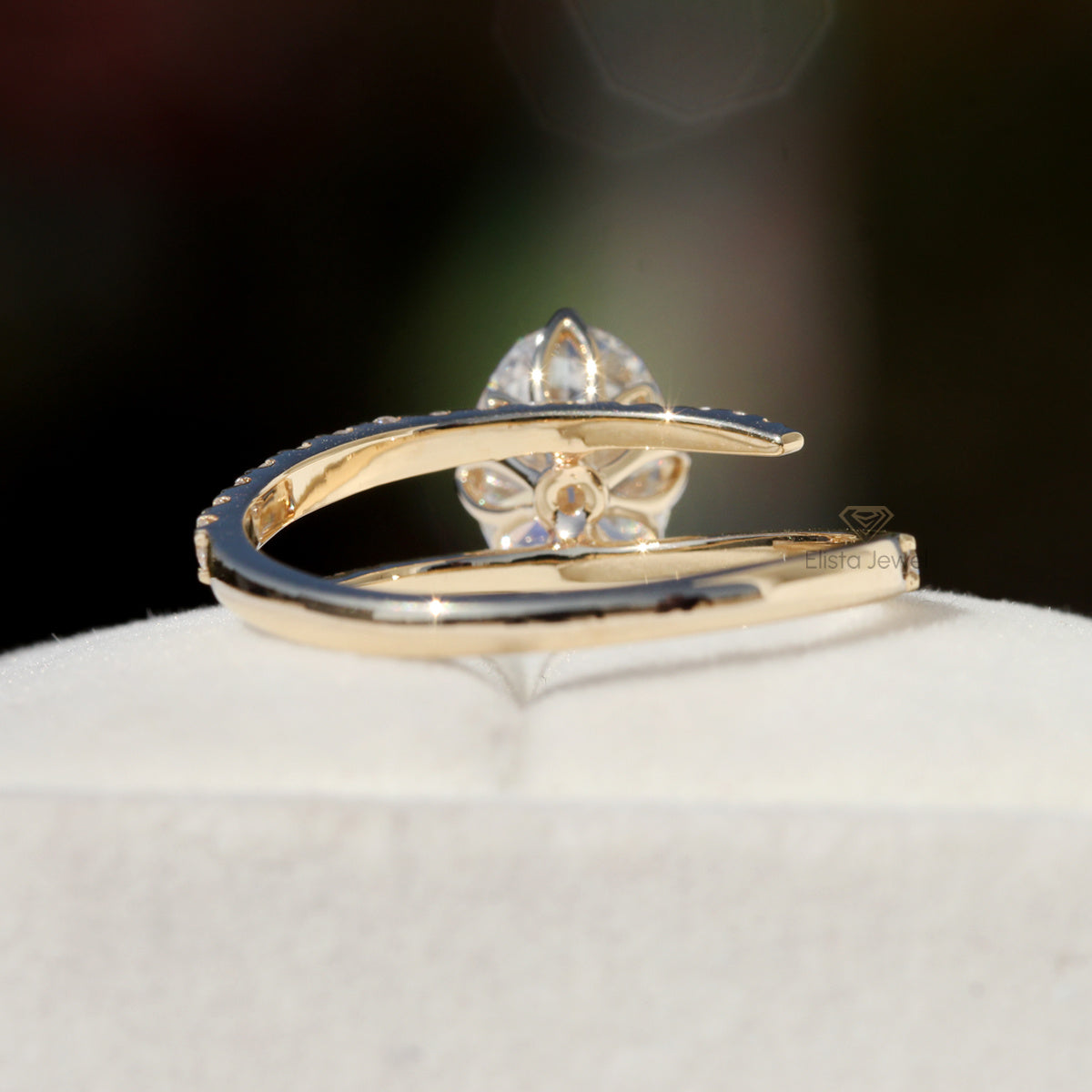 Oval Cut Bypass Engagement Ring