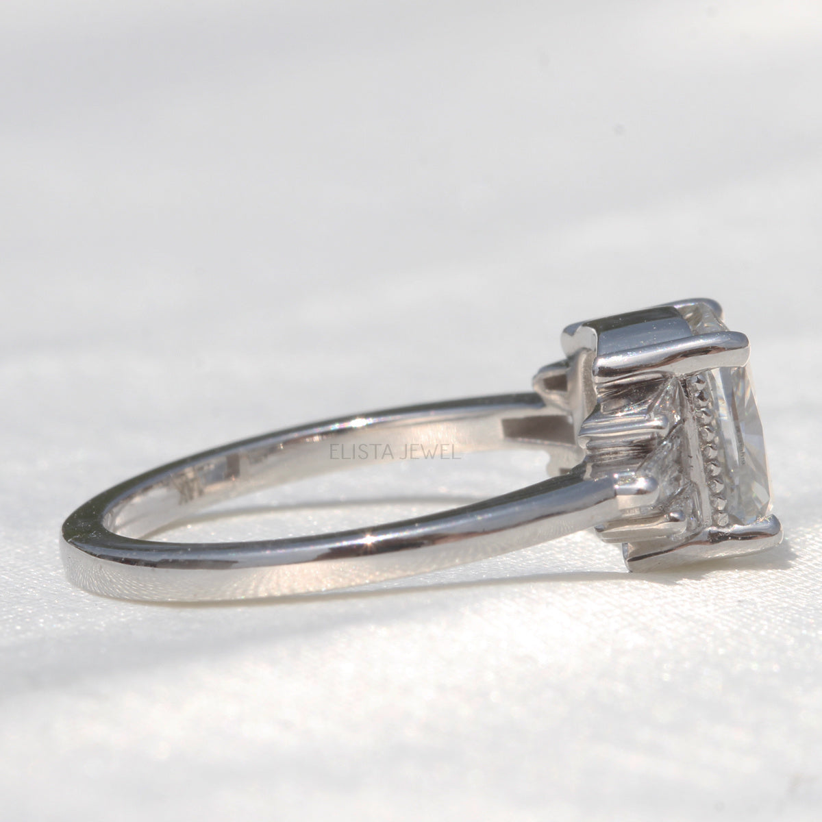 2CT Certified Cushion Diamond Engagement Ring, IGI Certified Cushion Lab Grown Diamond Hidden Halo Engagement ring in Platinum