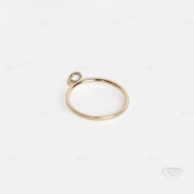 0.50CT Round Lab Diamond Full Bezel Minimalist Dainty Engagement Ring