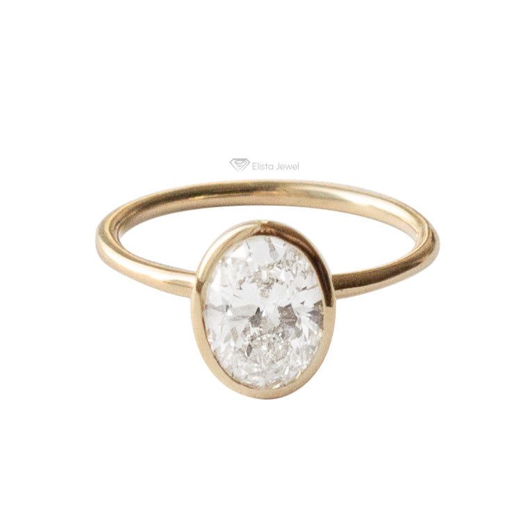 Oval Cut Solitaire Full Bezel Ring