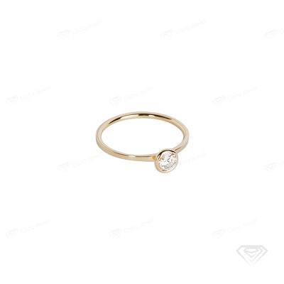 0.50CT Round Lab Diamond Full Bezel Minimalist Dainty Engagement Ring