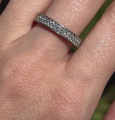 Round Cut Double Row Full Eternity Band