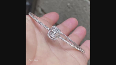 Baguette & Round Mosaic Set Diamond Bracelet For Women