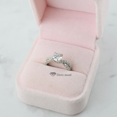 1.5CT Round Cut Lab Created Diamond Twisted Vintage Engagement Ring