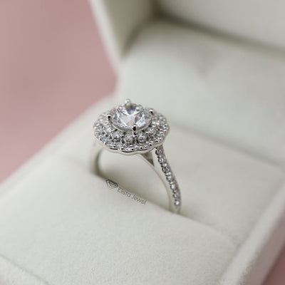 Round Cut Double Halo Engagement Ring