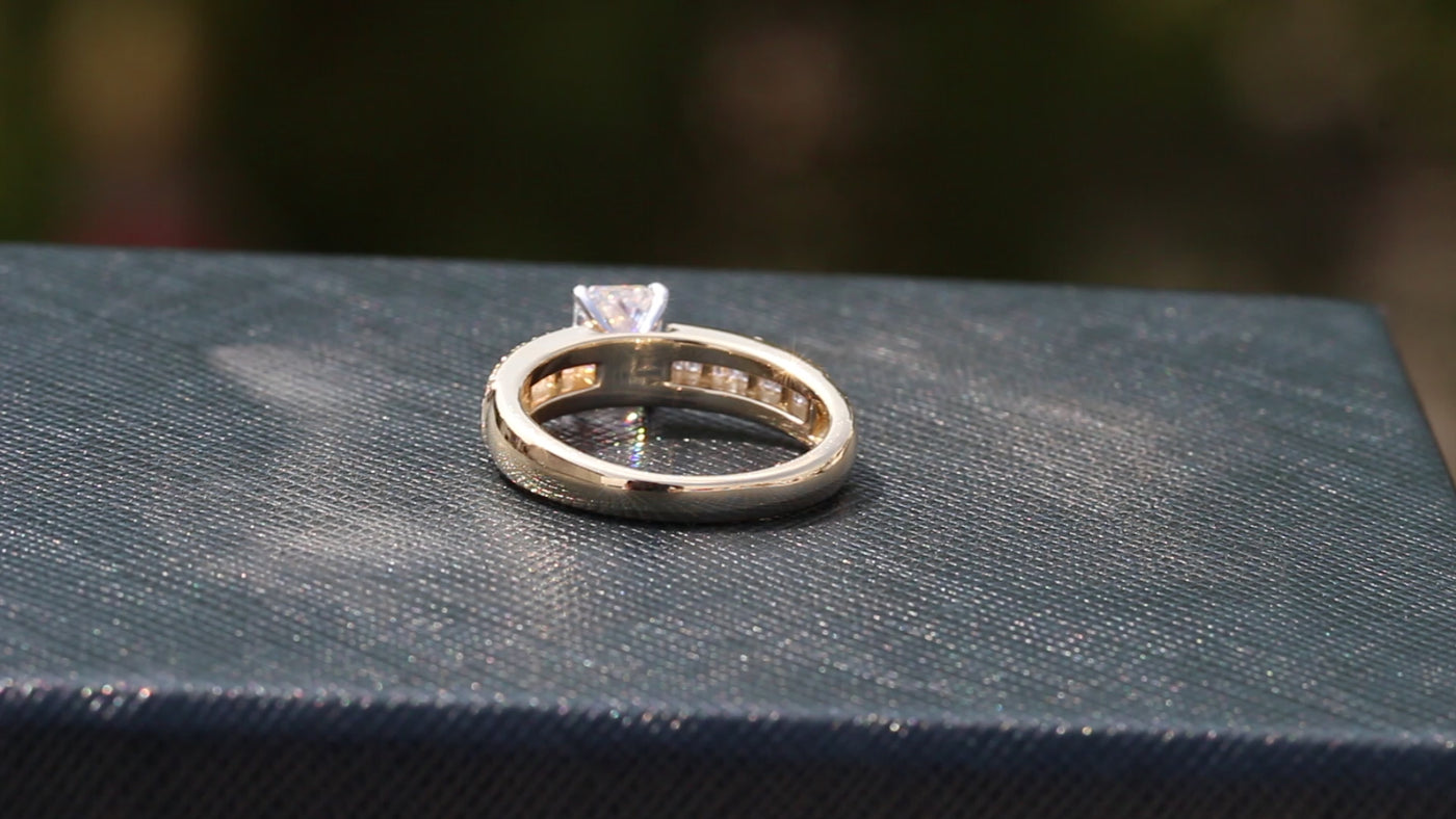 Radiant Cut Accent Wedding Ring