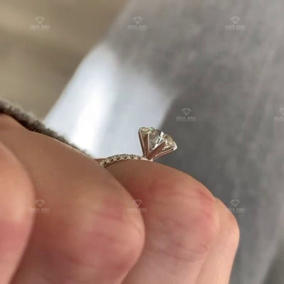 Round Cut Accent Engagement Ring