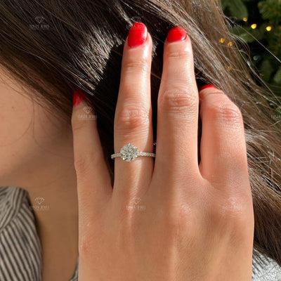 Round Cut Accent Engagement Ring
