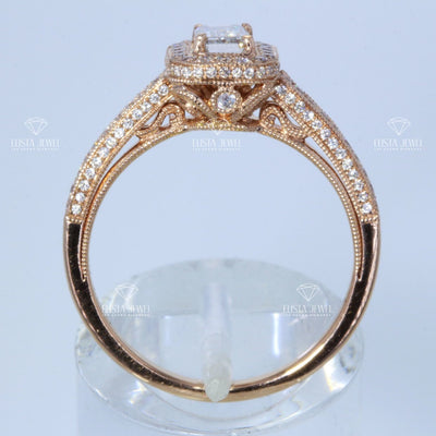 Emerald Cut Halo Vintage Ring