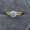 Matching Band With Round Solitaire Ring Set