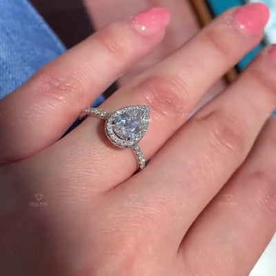 Pear Cut Halo Engagement Ring
