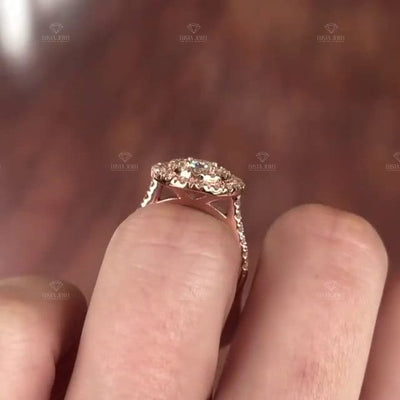 Round Cut Double Halo Engagement Ring