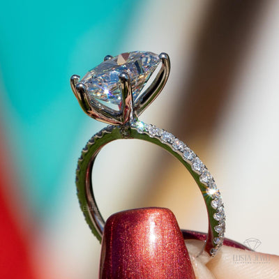 Pear Cut Accent Engagement Ring