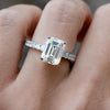 Emerald Cut Accent Engagement Ring