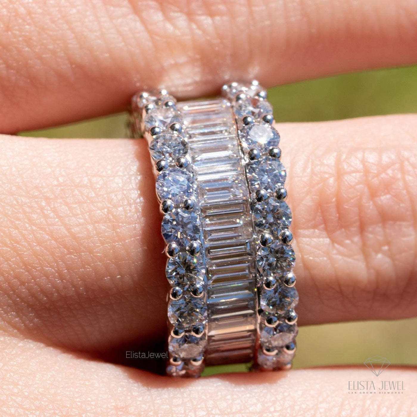 Round And Baguette Cut Full Eternity Band