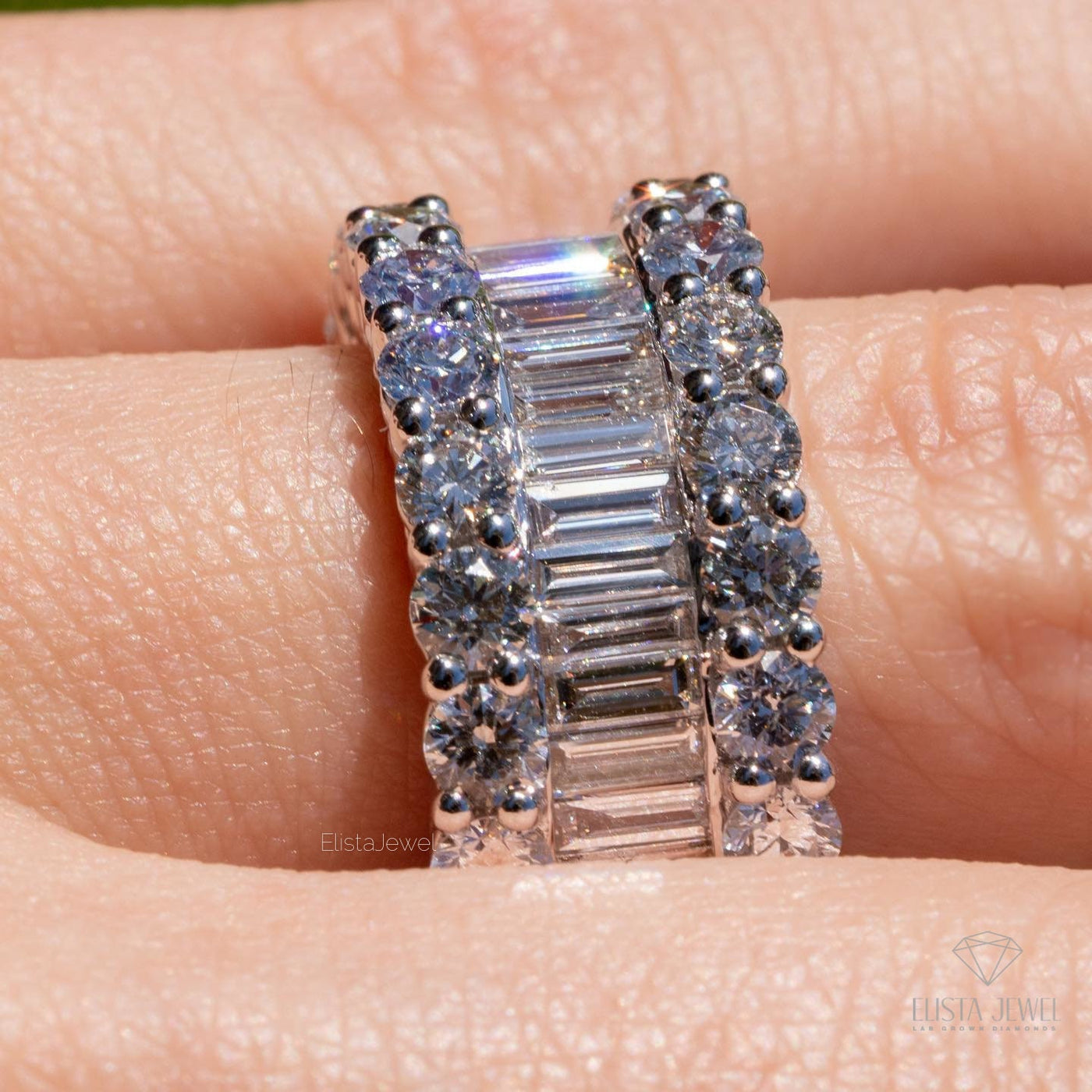 Round And Baguette Cut Full Eternity Band