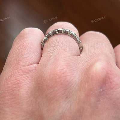 Emerald Cut Bezel Full Eternity Band