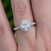 Oval Cut Halo Accent Vintage Ring