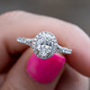 Oval Cut Halo Accent Vintage Ring