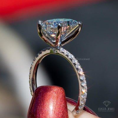 Pear Cut Accent Engagement Ring