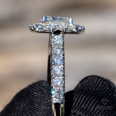 Cushion Cut Halo Engagement Ring