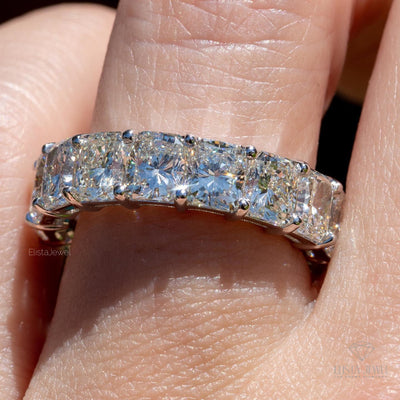 Radiant Cut Full Eternity Wedding Band
