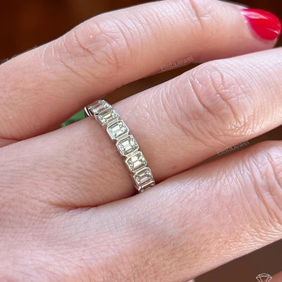 Emerald Cut Bezel Full Eternity Band