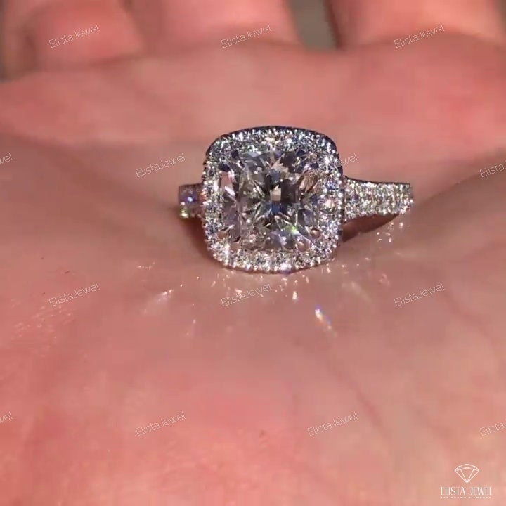 Custom order For Chris: Pear Cut Main Stone Engagement Ring Made In Solid White Gold