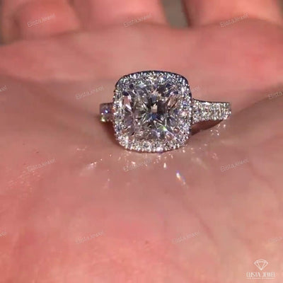 Custom order For Chris: Pear Cut Main Stone Engagement Ring Made In Solid White Gold