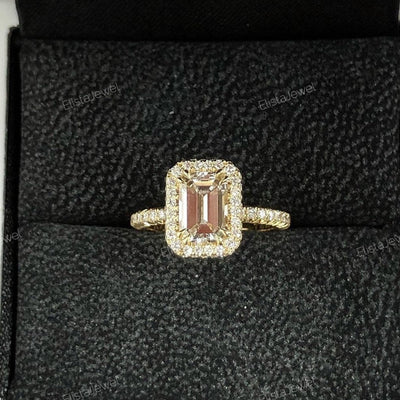 Emerald Cut Halo Engagement Ring