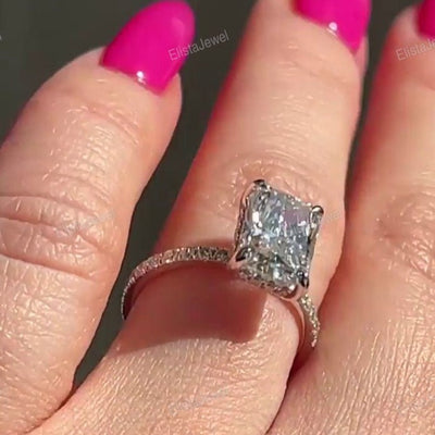 Radiant Cut Accent Engagement Ring