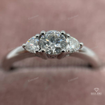 Round Cut Three Stone Engagement Ring