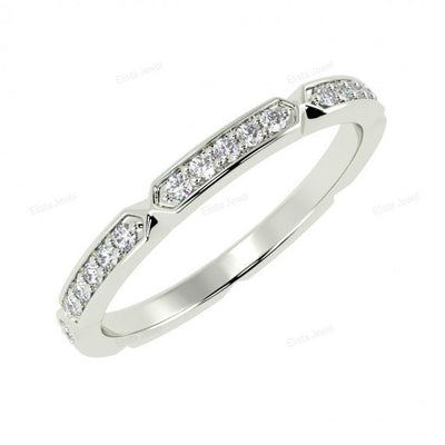 Round Cut Art deco Stacking Band