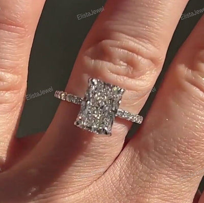 Radiant Cut Accent Engagement Ring