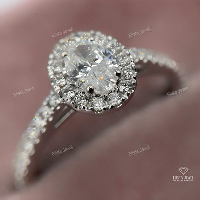 Oval Cut Halo Engagement Ring