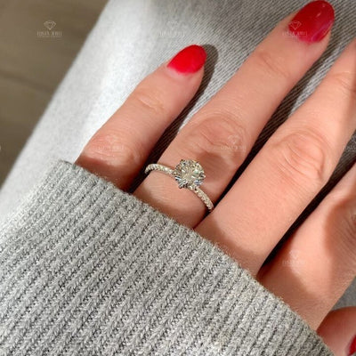 Round Cut Accent Engagement Ring