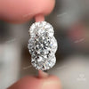 Round Cut Three Stone Halo Wedding Ring