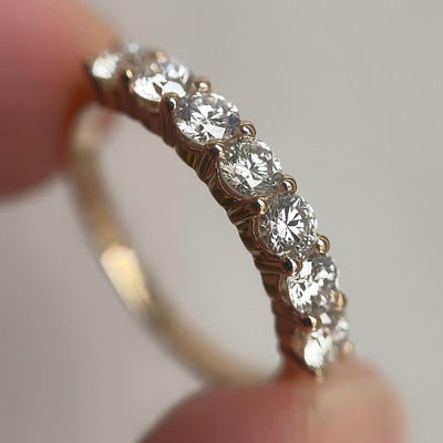Round Cut Half Eternity Matching Band