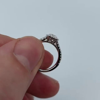 Cushion Cut Halo Engagement Ring