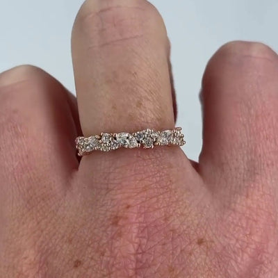 Marquise and Round Cut Half Eternity Band