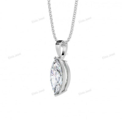 Marquise Cut Solitaire Chain Pendant