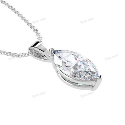 Marquise Cut Solitaire Chain Pendant