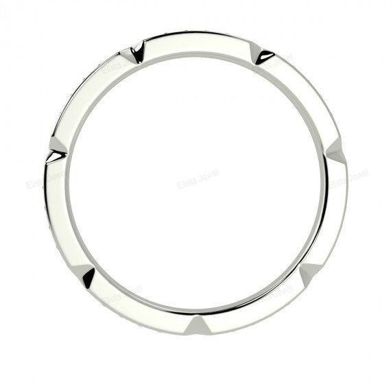 Round Cut Art deco Stacking Band